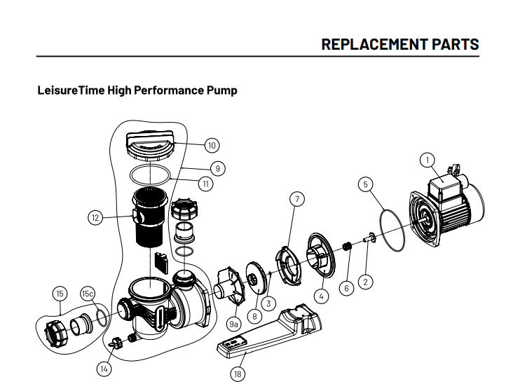 Onga Leisuretime LTP 400 / 550 / 750 / 1100 Casing Assembly 800410 - Wet End Onga Leisuretime LTP 400 / 550 / 750 / 1100 Casing Assembly 800410 - Wet End